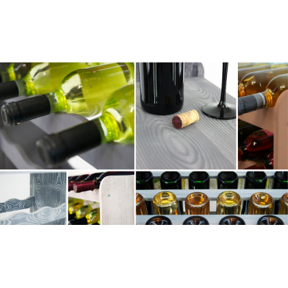Regał na wino RW-16 /63 butelki/ - Szary
