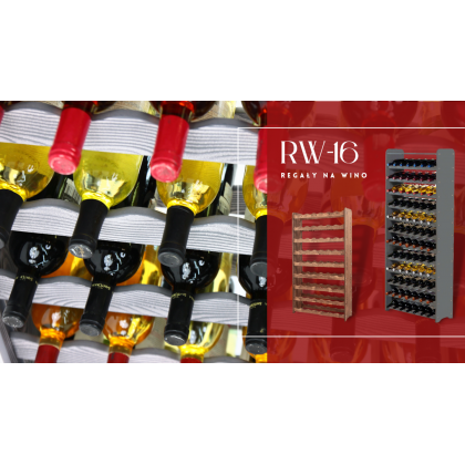 Regał na wino z półką RW-16 /24 butelki/ - Szary