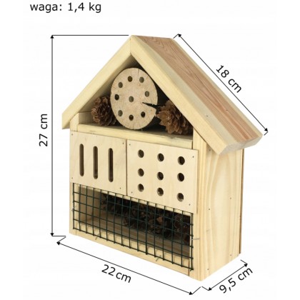 Domek dla owadów /27x22 cm - Naturalny