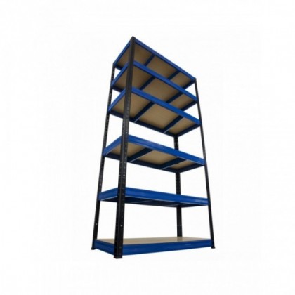 Regał Helios 196x100x45 cm 6 półek/350kg Czarno-Niebieski